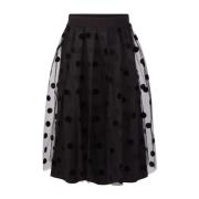 Sort Polka Dot Tulle Skjørt