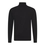 Sort Rollneck Strikk Genser