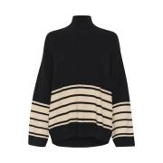 Turtle Neck Strikket Pullover Sweater