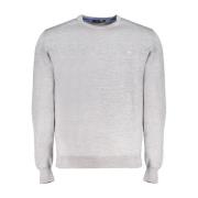 Grå Ull Crew Neck Sweater Brodert