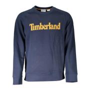 Blått Logo Sweatshirt med Rund Hals