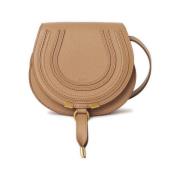 Beige Skinn Crossbody Veske