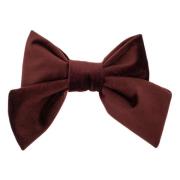 Velvet BOW Hair Clip Maroon