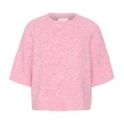 Cropped Strikket Pullover Festival Fuchsia