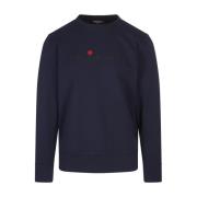 Blå Crew Neck Sweatshirt med Logo