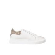 Dame Skinn Sneaker med Rhinestone Detalj