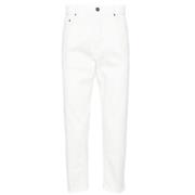 Hvite Tapered-Leg Jeans