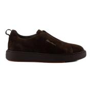 Brun Skinn Slip-On Sneakers