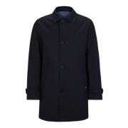 Stretch-Wool Regular-Fit Coat With Zip-Up Inner