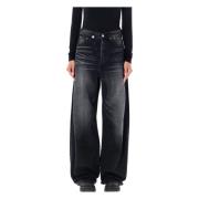 Høytlivs Svarte Wide-leg Jeans