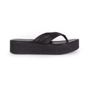 Håndlaget Lær Plattform Sandal