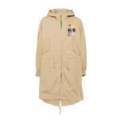 Beige Bomull Parka Kåpe