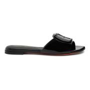 Patentlær Slide Sandal