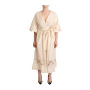 Elegant hvit maxi wrap kjole