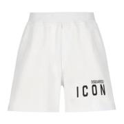 Hvite Bermuda Shorts med Ikon Logo