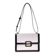 Leather crossbody bag in black and white