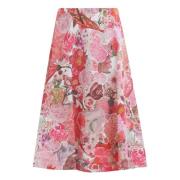 Poplin circle skirt with requiem print