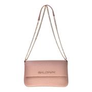 Shoulder bag in nude tumbled leather