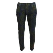 Chic Slim-Fit Grønn Denim Jeans