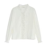 Hvit Olivia Bluse med engelsk broderi