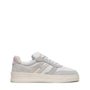 Hvite Retro-Style Sneakers med Beige H