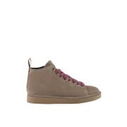 Beige Sneakers med Fuchsia Lisser