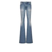 Blå vask vintage denim jeans