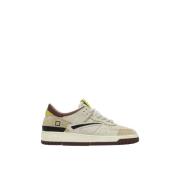 Beige Skinn Sneakers med Semsket Skinn Innlegg