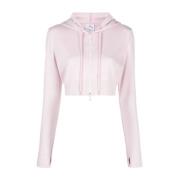 Rosa Sweatshirt med Hette