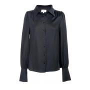 Elegant Vevd Svart Bluse Topp