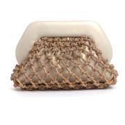 Beige Strass Clutch Veske