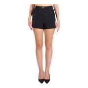 Stretch Crepe Shorts med Metall Logo