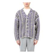 Oversized Strikket Cardigan med Knappelukking