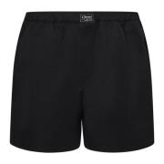 Sort Elastisk Midje Shorts Regular Fit