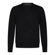 Svart Ull Crewneck Genser Aw24