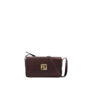 Burgunder Skinn Crossbody Veske