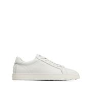 Hvite Skinn Sneakers med Stud Detalj