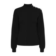 Svart Strikket Pullover Sweat