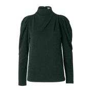 Glitrende High Neck Top med Draperinger