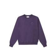 Lilla Velvet Crew Neck Genser