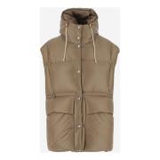 Beige Nylon Polstret Vest Italia