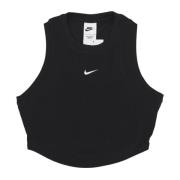 Essential Rib Crop Tank Svart/Hvit