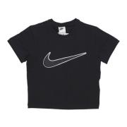 Svart Cropped Swoosh Tee