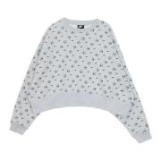 Allover Print Crewneck Sweatshirt for Kvinner