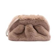 Beige Faux-Fur Skulderveske