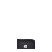 Wallet in black quilted leather leather