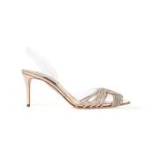 Krystallpyntet Plexi Slingback Hæler