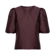 Bordeaux Becca Bluse Kort Erme