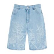 Barocco Sea Denim Bermuda Shorts