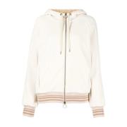 Beige Casual Full Zip Sweatshirt